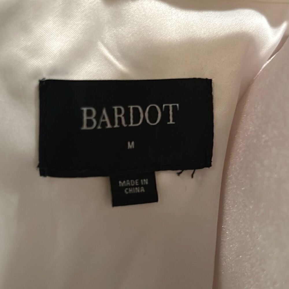 Bardot Women's M Relaxed Oversized Blazer Jacket Cream White Long Minimalist New - Picture 10 of 10
